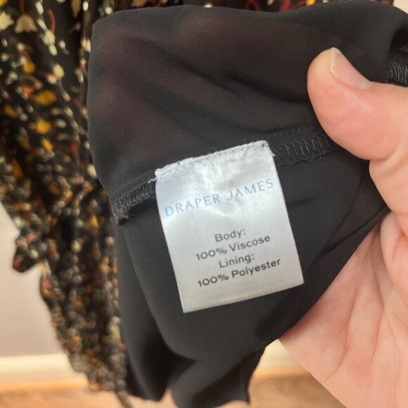 Draper‎ James Black Floral Flutter Dress- Size M - Picture 6 of 7